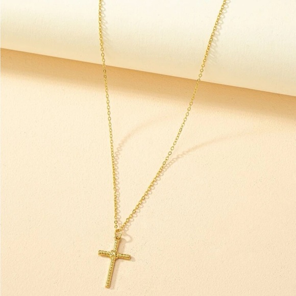 Gold Cross Pendant Necklace - Picture 4 of 7
